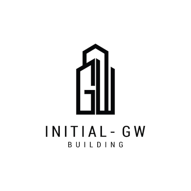 Letter g w logo icon design building template premium vector premium vector Premium Vector