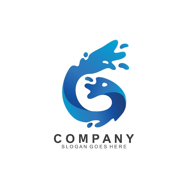 Letter g water splash logo design