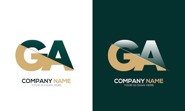 Vector letter ga ag cutting and linked logo with creative monogram logo design