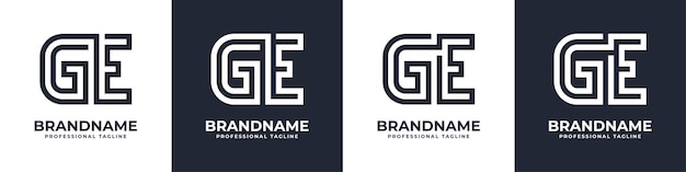 Letter GE or EG Global Technology Monogram Logo suitable for any business with GE or EG initials