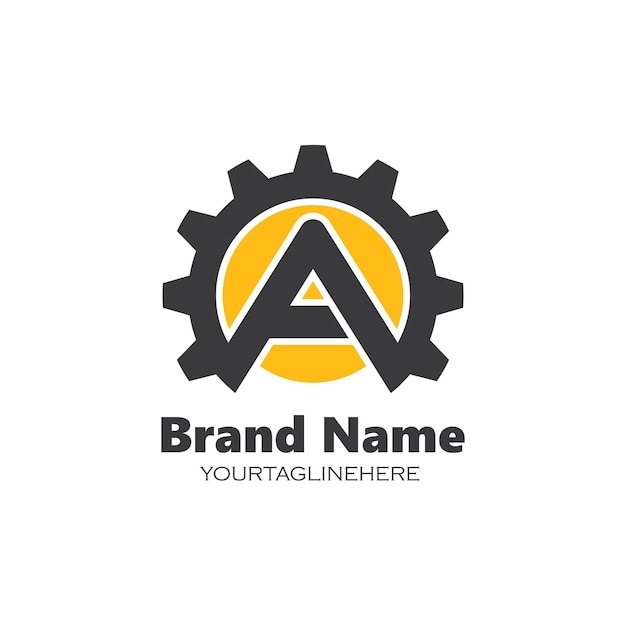 A Letter gear Business Vector icon design