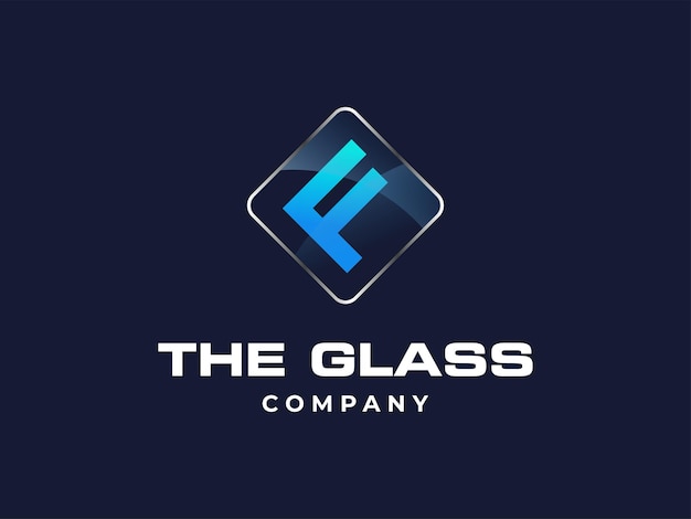 Letter A glass service company icon vector blue crystal glass works symbol or construction