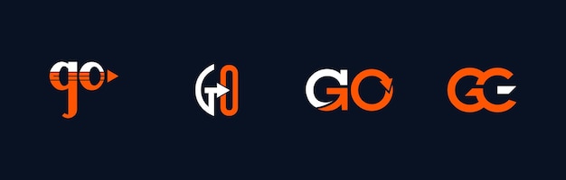 letter GO logo design with logotype icon concept