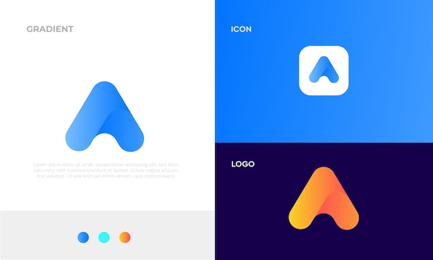 A letter gradient logo design premium vector