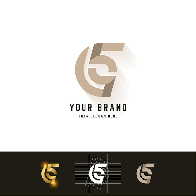 Letter GS or G5 monogram logo with grid method design