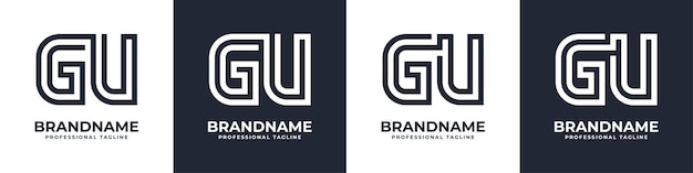 Letter GU or UG Global Technology Monogram Logo suitable for any business with GU or UG initials