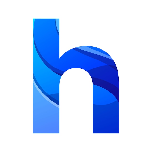 letter h blue color gradient logo design