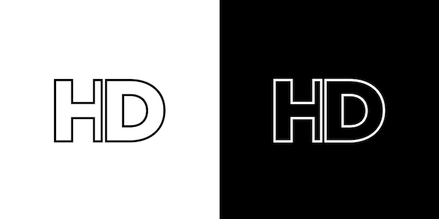 Vector letter h and d hd logo design template minimal monogram initial based logotype