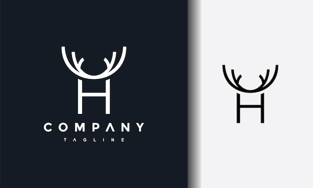 letter H deer logo