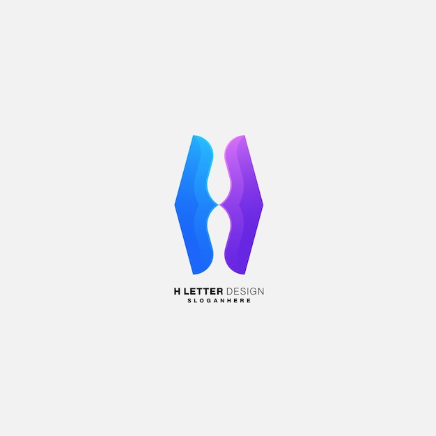 Letter h design gradient color logo symbol