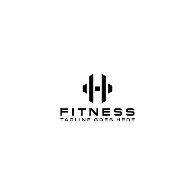 letter h fitness logo template