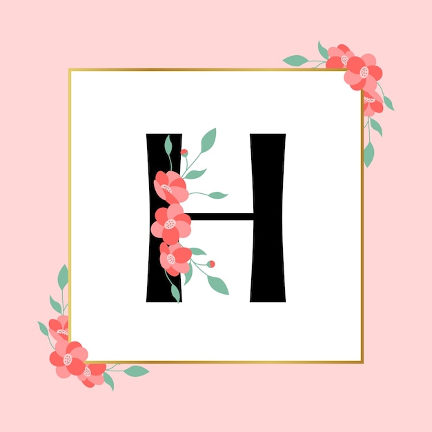 Letter H floral Feminine Logo