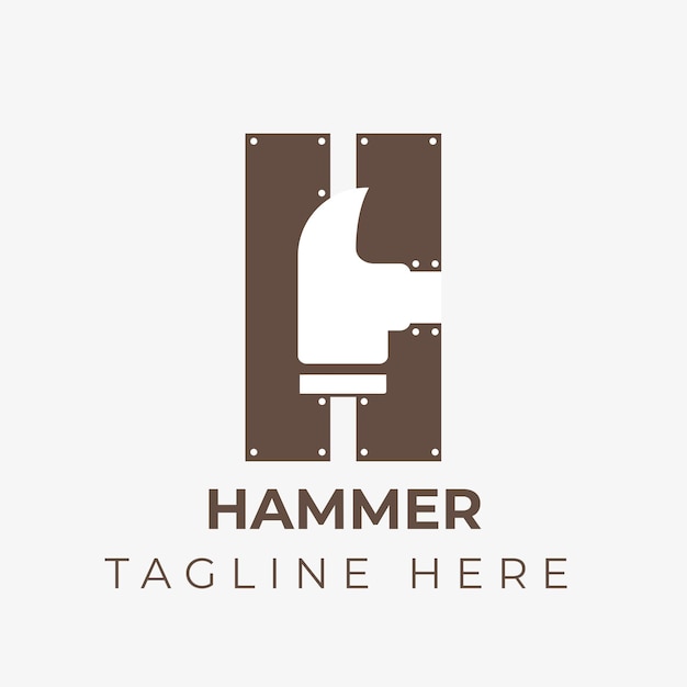 Letter H Hammer Logo