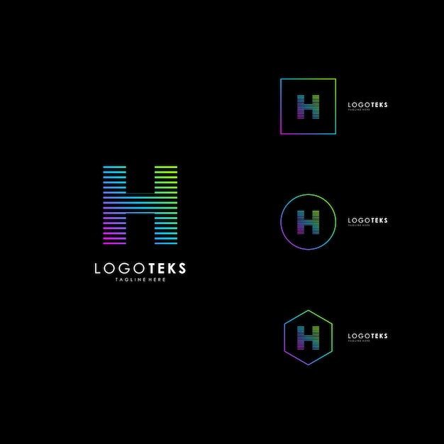 letter H logo icon design template elements