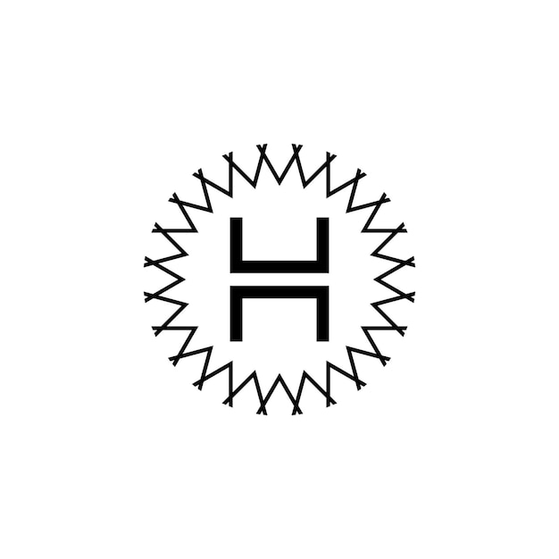 Letter h minimalist logo design with circle shape