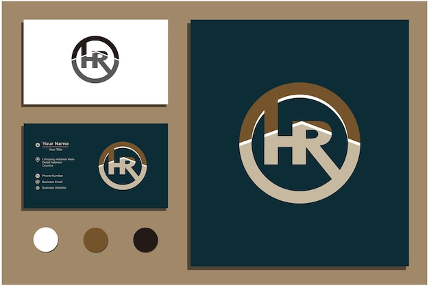 Vector letter h and r business logo