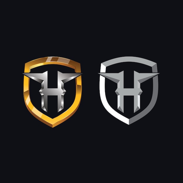 Letter h and shield logo