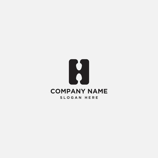 Letter h of spoon and fork for restaurant logo icon design template