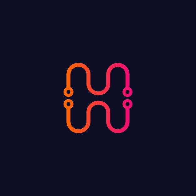 letter H tech logo vector