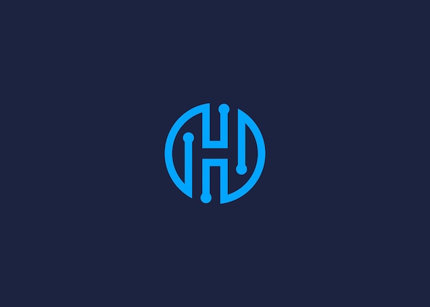 letter h technology logo icon design vector design template inspiration