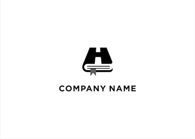 Letter h with book logo design