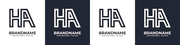 Letter HA or AH Global Technology Monogram Logo suitable for any business with HA or AH initials