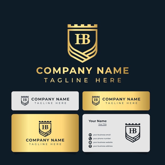 Letter HB Monogram Shield King Logo, suitable for any business.