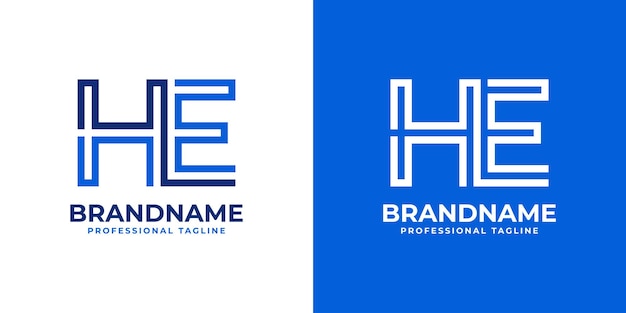 Letter HE Line Monogram Logo suitable for business with HE or EH initials