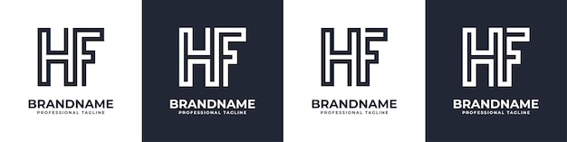 Letter HF or FH Global Technology Monogram Logo suitable for any business with HF or FH initials