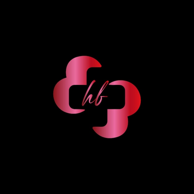 Letter hf Monogram design medical vector template