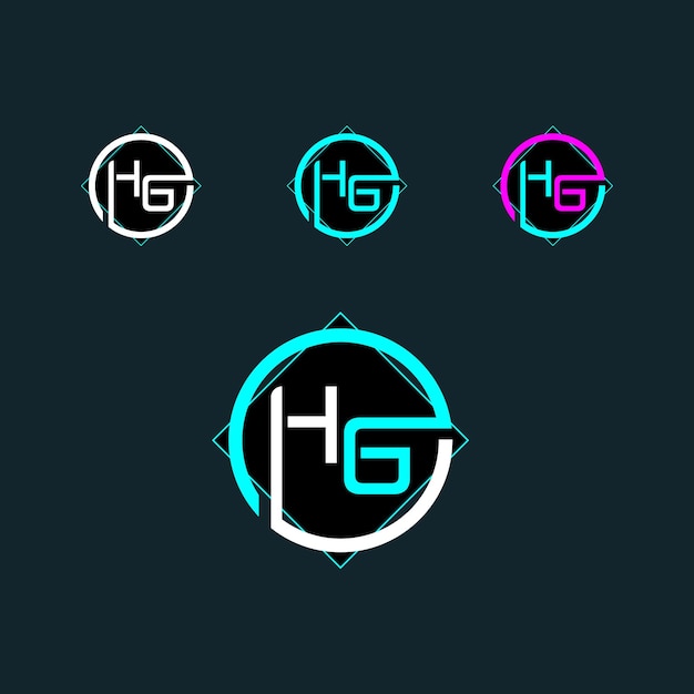 Letter HG or GH logo design with modern shape