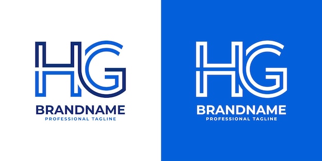 Letter HG Line Monogram Logo suitable for business with HG or GH initials