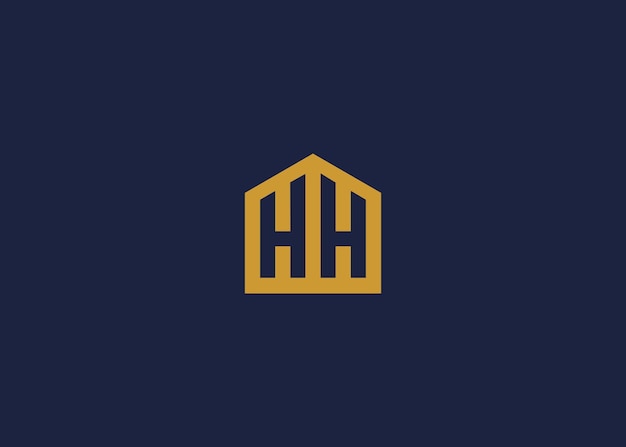 letter hh with house logo icon design vector design template inspiration