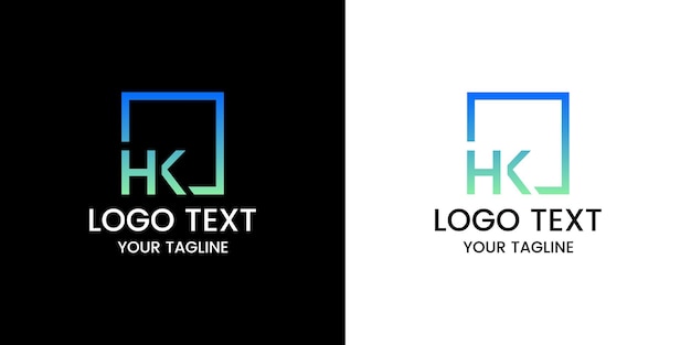 letter hk logo design vector