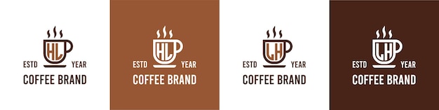 Letter HL and LH Coffee Logo suitable for any business related to Coffee Tea or Other with HL or LH initials