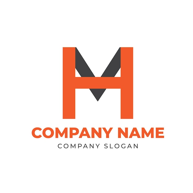 Vector letter hm mh logo design elegant vector