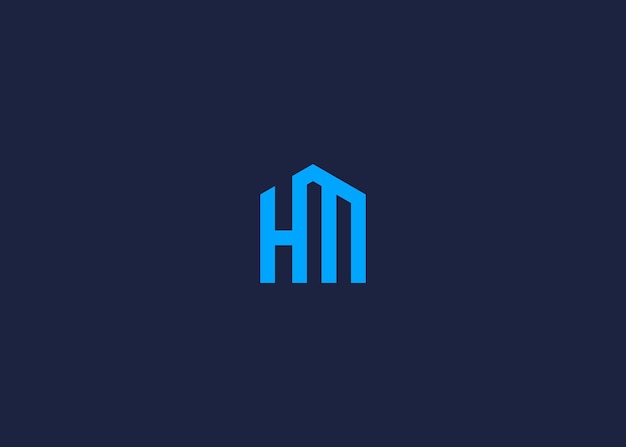 letter hm with house logo icon design vector design template inspiration