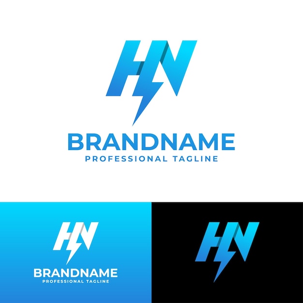 Letter HN Power Logo suitable for any business with HN or NH initials