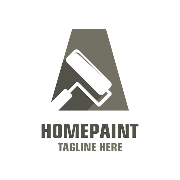 Letter A House Painting Logo Design Template Inspiration, Vector Illustration.