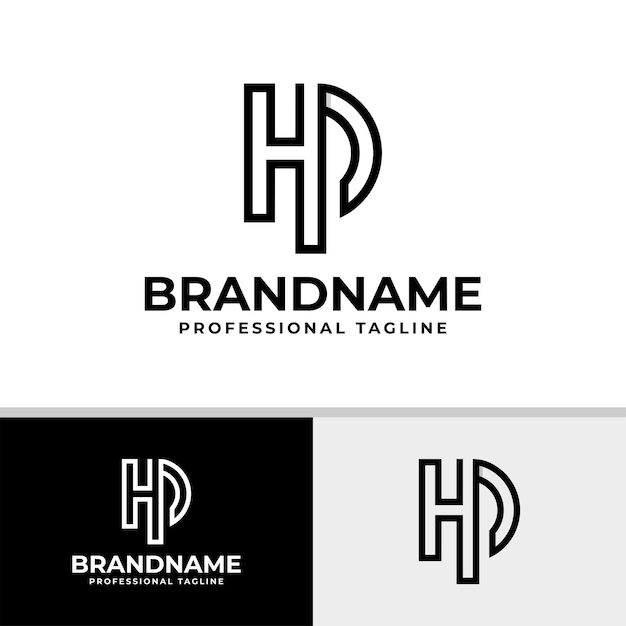 Letter HP or PH Monogram Logo suitable for anyx9business with HP or PH initials