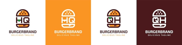 Letter HQ and QH Burger Logo suitable for any business related to burger with HQ or QH initials