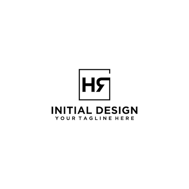 Letter HR initial logo design