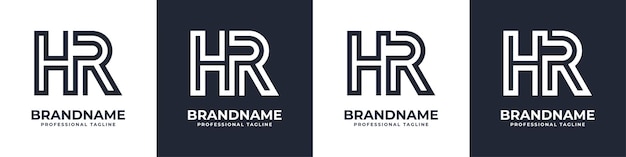 Letter HR or RH Global Technology Monogram Logo suitable for any business with HR or RH initials