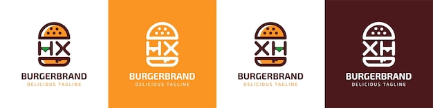 Letter HX and XH Burger Logo suitable for any business related to burger with HX or XH initials