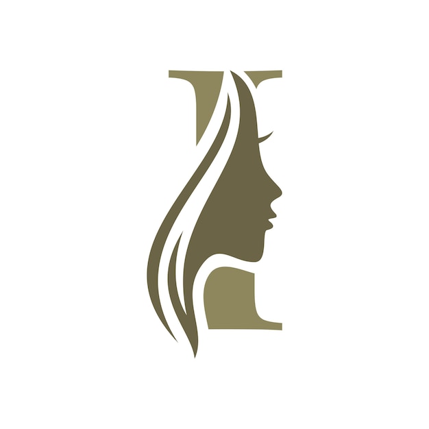 Letter I Beauty Face Logo