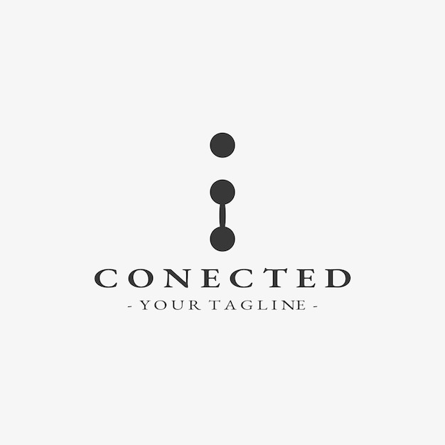 letter I circle connected logo template design vector eps 10