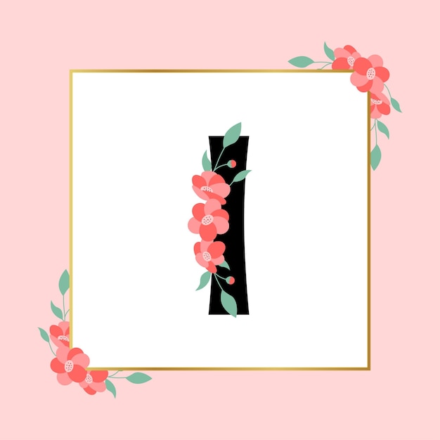 Letter I floral Feminine Logo