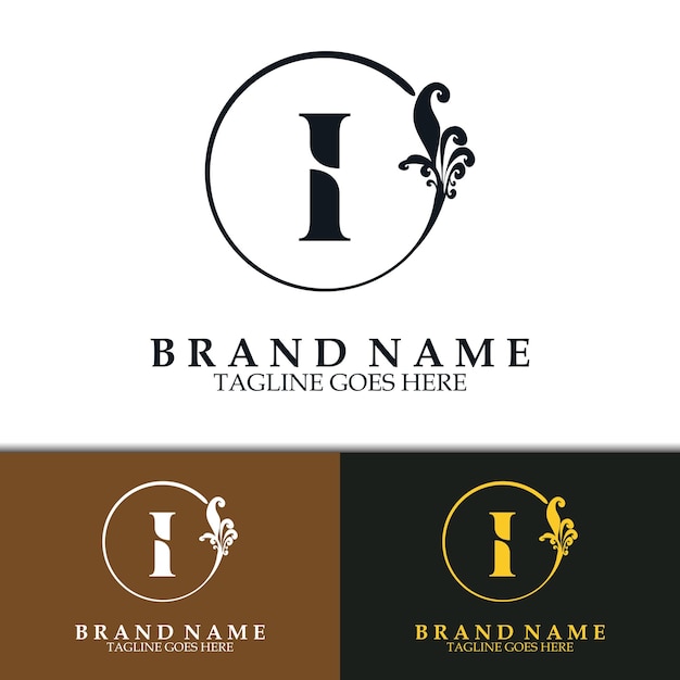 Vector letter i luxury logo design,suitable for brand identity,logo boutique,logo salon,logo restaurant