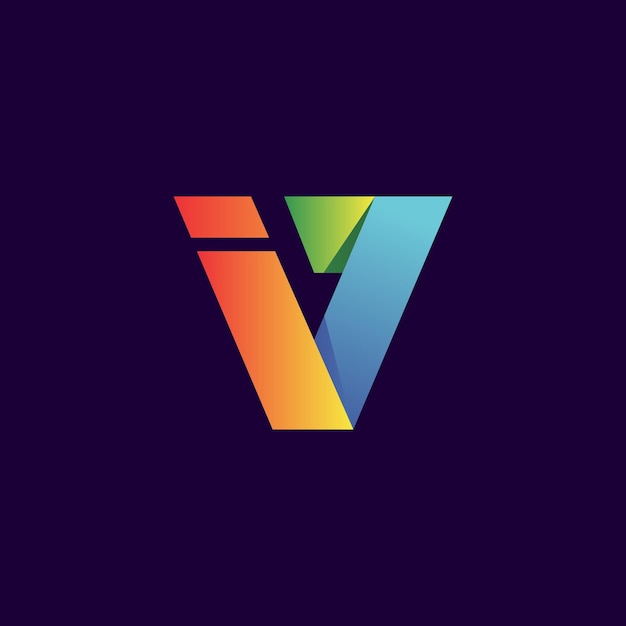 Letter i and v logo design