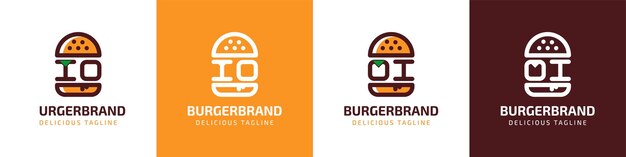 Letter IO and OI Burger Logo suitable for any business related to burger with IO or OI initials